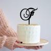 Acrylic Personalized Wedding Cake Toppers Monogram Name Letter Black Silhouette Cake Topper Funny Party Cake Decorations for Wedding Top Engagement Anniversary_9 view 2