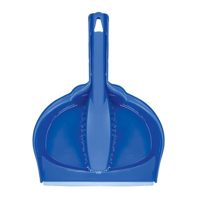 LOLA Clip On Dust Pan & Brush Set, w/Easy Dust, Dirt & Debris Catching Rubber Lip, Flagged Fiber Bristled Brush, Hang Hole for Easy Storage