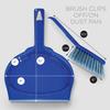 LOLA Clip On Dust Pan & Brush Set, w/Easy Dust, Dirt & Debris Catching Rubber Lip, Flagged Fiber Bristled Brush, Hang Hole for Easy Storage view 2