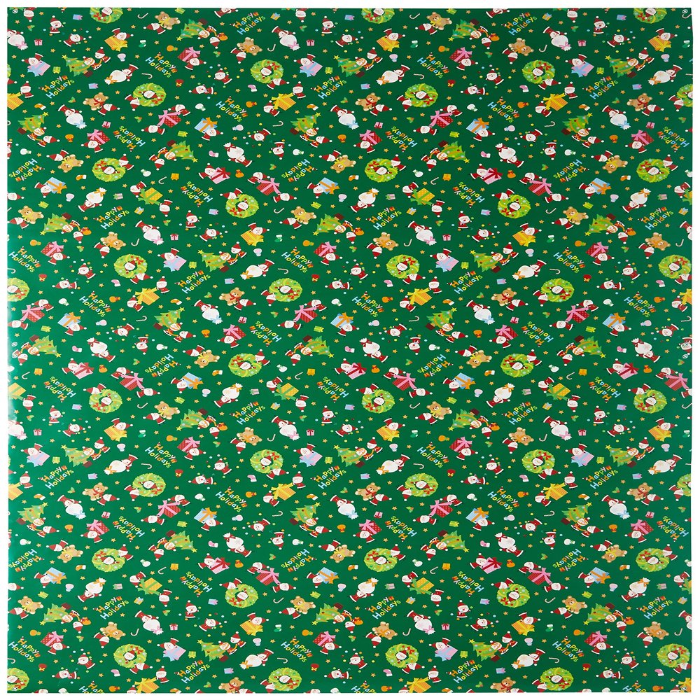 Sasagawa 49-4662 Taka-Jirushi Wrapping Paper, Christmas, 10 Sheets, Little Santa Green, All Sizes