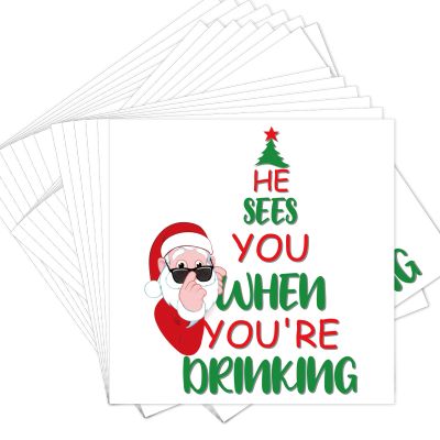 100pcs Funny Christmas Napkins Supplies Disposable Paper Drinks Napkins Decorations for Xmas Holiday Birthday Party Dinner Table Decor