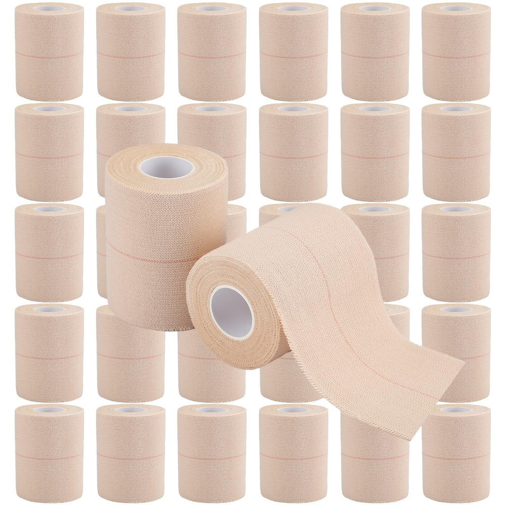 30 Rolls Adhesive Elastic Tape Bandage Tape Self Adhesive Wrap Elastic Flexible Stretch Bandages for Sports Ankle Knee and Wrist Sprains Animal Pets(3 Inch x 5 Yard)
