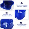 Case with Strainer Basket - Storage Container Case Cleaning Case for Braces, Dentures & Aligners (Blue) view 4
