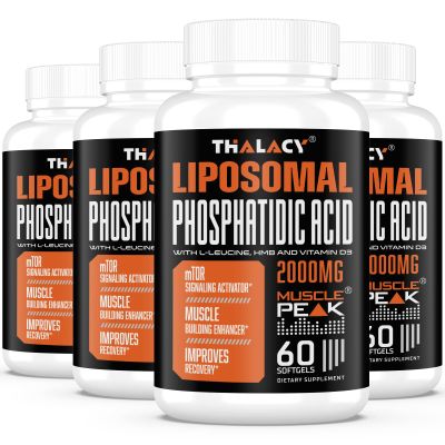 Thalacy 2000mg Liposomal Phosphatidic Acid Muscle Builder (PA), High Absorption Muscle Building Supplements for Men & Women | Muscle Gainer, mTOR Protein Synthesis & Lean Muscle, Strength, 4 Pack