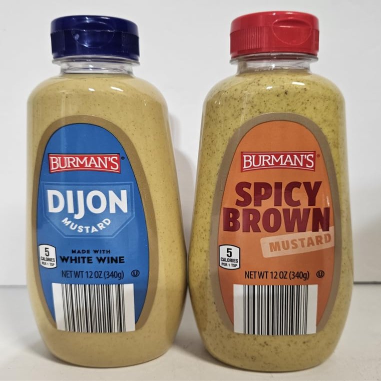 Burmans Spicy Brown & Dijon Mustard 12oz 340g (Two Bottles)