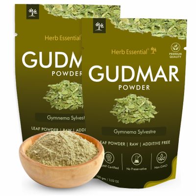 100% Organic Gudmar Gymnema Leaf Powder 7.05 Ounce, Natural Gymnema Leaf Ayurvedic Herbal Supplement, Non-GMO, Vegan & Paraben-Free- 100g Pack of 2