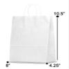 Elegant Supply Solid Print Holiday Gift Twisted Handles Kraft Paper Bags in Bulk, Multipurpose use, Suitable for Every Occasion, 8 X 4.25 X 10.5, White view 2