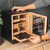 CASE ELEGANCE Monogrammed Luca Cabinet Humidor with Thick Cedar, Easy humidification System, Accurate Digital Hygrometer - Black view 2