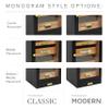 CASE ELEGANCE Monogrammed Luca Cabinet Humidor with Thick Cedar, Easy humidification System, Accurate Digital Hygrometer - Black view 4