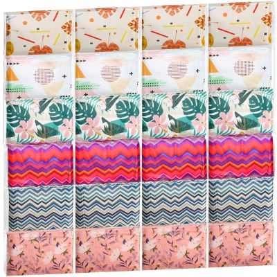 24 Packs Travel Size Tissue Pocket Slim Pack Facial 3 Ply Wallet Size Pocket Tissues for Travel Wedding Party Favors, 6 Styles(Geometry)