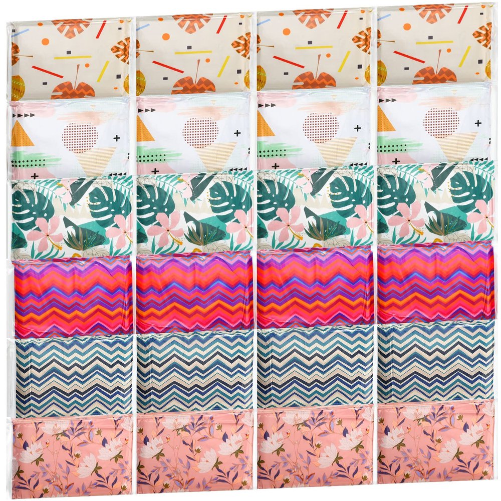 24 Packs Travel Size Tissue Pocket Slim Pack Facial 3 Ply Wallet Size Pocket Tissues for Travel Wedding Party Favors, 6 Styles(Geometry)