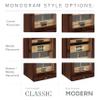 CASE ELEGANCE Monogrammed Luca Cabinet Humidor with Thick Cedar, Easy humidification System, Accurate Digital Hygrometer - Brown view 4