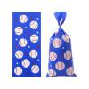 RS 50Pcs Baseball Treat Bags Baseball Candy Bags Heat Sealable Baseball Cellophane Bags with 50Pcs Twist Ties for Birthday Kids Party Football view 2