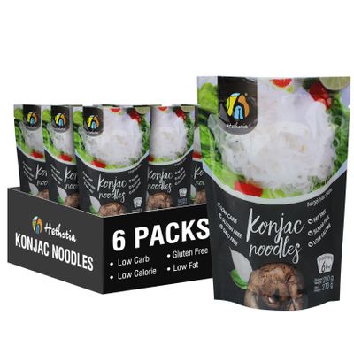 Hethstia Konjac Noodles Angel Hair  6-Pack Shirataki Noodles, Low Calorie, Low Carb, Sugar-Free, Gluten-Free, Keto and Paleo Friendly, Vegan, Healthy Konjac Pasta, 52.91 oz