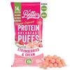 Better Than Good Savory Keto Strawberries & Cream 14g Protein Puffs  Gluten-Free, Low Calorie, High Protein, Low Carb, Paleo, Sugar-Free Healthy Organic Snacks for Kids & Diabetics, No Artificial Flavors | 0.88oz (Pack of 12) view 1