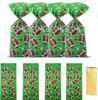 RS 50Pcs Football Treat Bags - Heat Sealable Cellophane Bags with 50Pcs Twist Ties for Kids Birthday Party view 1