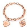 Divoti Custom Engraved Medical Alert ID Bracelet for Women | Heart Charm Medical ID Tag | Adjustable Curb Chain with Lobster Claw | Stainless Steel, Durable & Waterproof | Fits Wrists 8.5"- Rose Gold view 1