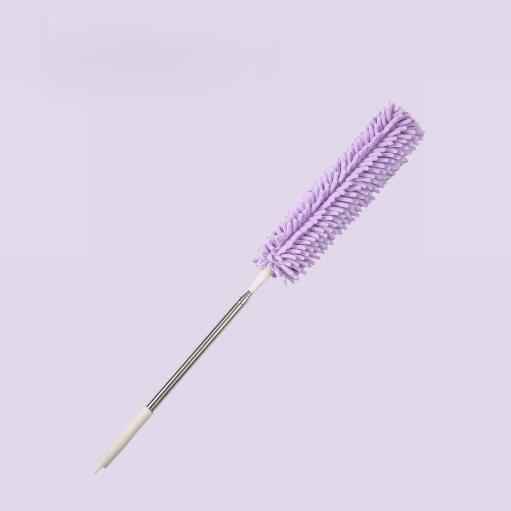 Extendable Microfiber Dusters Handheld Dust Remover Washable Bendable Head for Household Ceiling Cleaning Car Computer Air Conditioning TV Furniture Cleaning(2.5mPurple)
