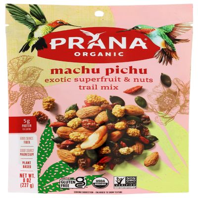 Prana Organic Machu Pichu Trail Mix, 5g Protein, USDA Certified Organic, Gluten Free & Non-GMO, 8 Oz (Pack of 6)