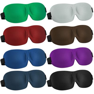 Bencailor 8 Pcs Sleep Eye Mask for Side Sleeper Men Women 3D Contoured Eyes Blackout Covers for Sleep with Adjustable Strap Block Out Light Night Blindfold Eye Shade for Travel(Medium,Fresh Colors)
