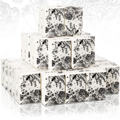 50 Bulk Travel Tissue Packs Funeral Tissues Memorial Facial Tissues Funeral Facial Tissue Pack for Guests 3 Ply Black Floral Pocket Size Memorial Favors Travel Size for Family Friends