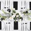 KAMMAK Black Napkins Disposable with Pocket Wedding Decorative Dinner Paper Napkins 100 Pack Linen Feel Prefolded Guest Hand Towels for Party Decoration, Cocktail Reception, Hotel (16.5 x 16.5 inch) view 2