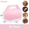 UnicoPak 30 Pack Pink Gable Treat Boxes Party Favor Boxes, Goodie Bag Boxes for Treats Cookies Candies, Ideal for Birthday, Pink Party Favors, Baby Shower, Valentine's Day  6.5x3.5x3.5 Inches view 2