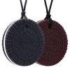 Chew Necklaces for Sensory Kids, 2 Pack Silicone Chewy Necklace Sensory Toys for Boys and Girls with Chewing, Autism, ADHD, SPD, Oral Motor Anxiety Pendant for Adults view 1