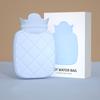 XBLTCM Silicone Hot Water Bottle with Cover, Warm Bag for Foot Warmer Pain Relief Hot Cold Therapy Cramps,Great Gift for Women (Color : Blue) view 1