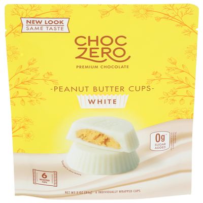 Choczero, White Chocolate Peanut Butter Cups, 3 Ounce