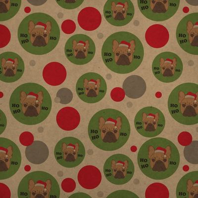 GRAPHICS & MORE Frenchie Ho Ho Ho Premium Kraft Gift Wrap Wrapping Paper Roll