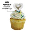 GRAPHICS & MORE Merry Christmas Deer Heart Love Cupcake Picks Toppers Decoration Set of 6 view 3
