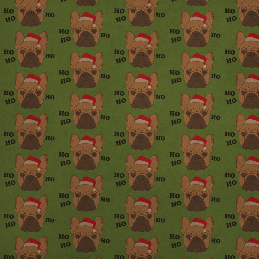 GRAPHICS & MORE Frenchie Ho Ho Ho Premium Kraft Roll Gift Wrap Wrapping Paper