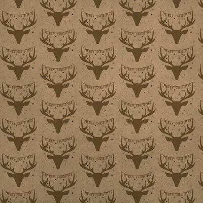 GRAPHICS & MORE Merry Christmas Deer Premium Kraft Roll Gift Wrap Wrapping Paper
