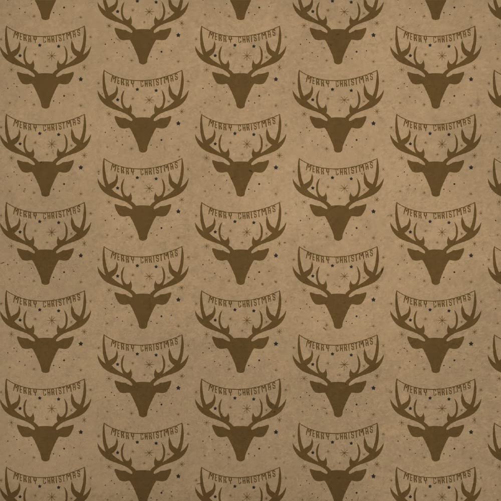 GRAPHICS & MORE Merry Christmas Deer Premium Kraft Roll Gift Wrap Wrapping Paper
