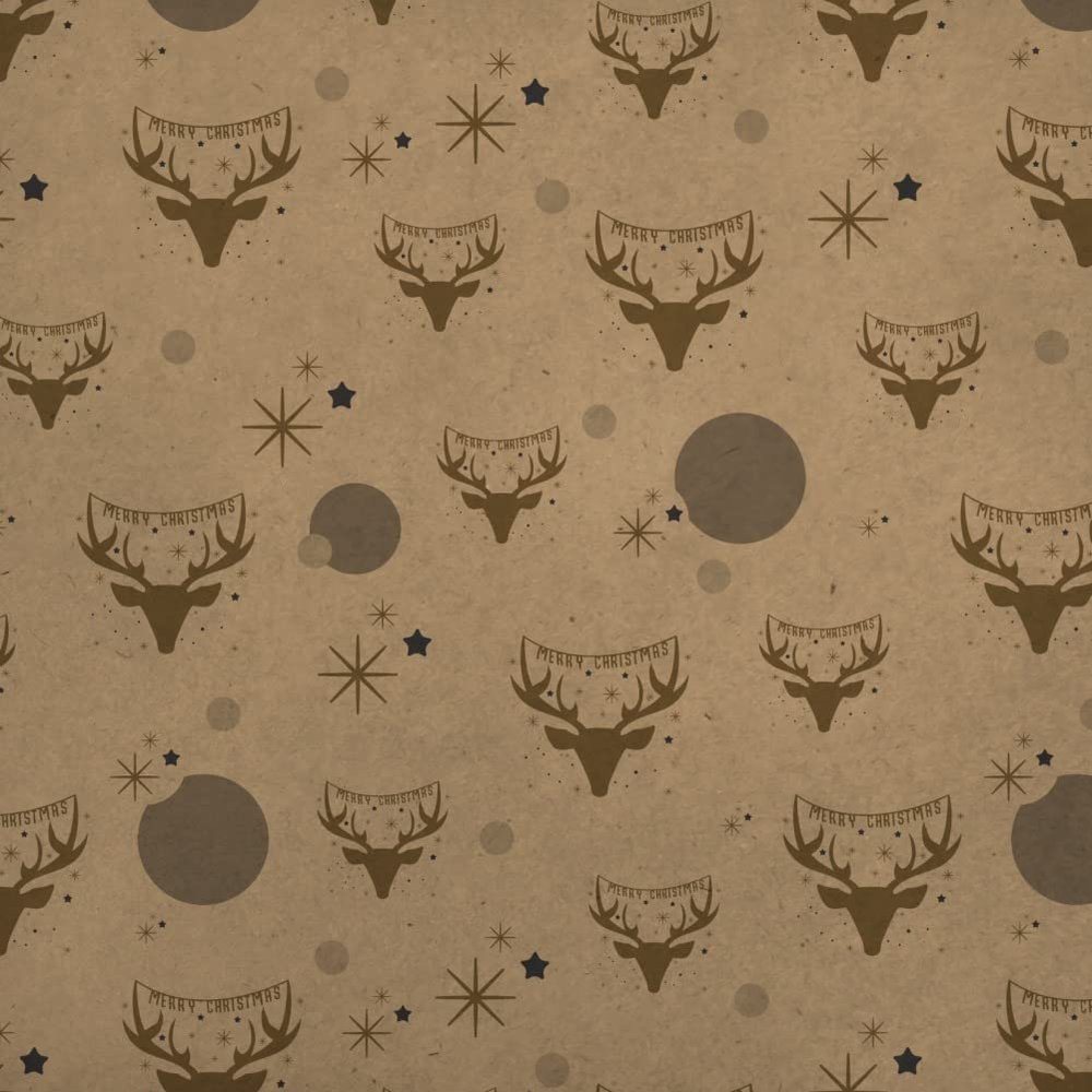 GRAPHICS & MORE Merry Christmas Deer Premium Kraft Gift Wrap Wrapping Paper Roll