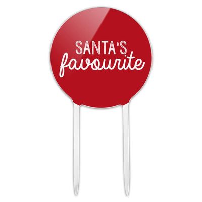 Acrylic Santa's Favourite Cake Topper Party Decoration for Wedding Anniversary Birthday Graduation