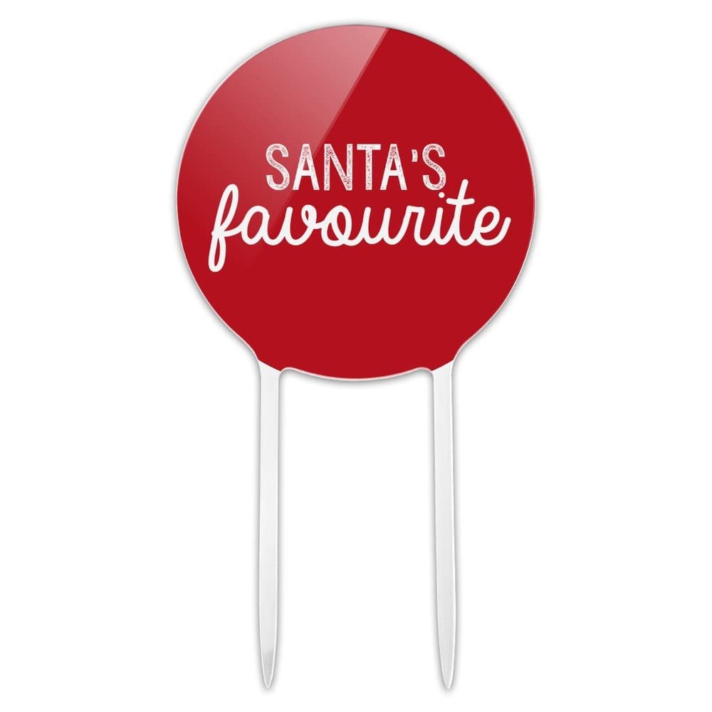 Acrylic Santa's Favourite Cake Topper Party Decoration for Wedding Anniversary Birthday Graduation