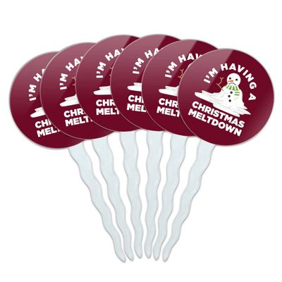 GRAPHICS & MORE Meltdown Cupcake Picks Toppers Decoration Set of 6