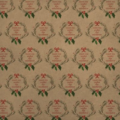 GRAPHICS & MORE Meet Me Under The Mistletoe Premium Kraft Roll Gift Wrap Wrapping Paper