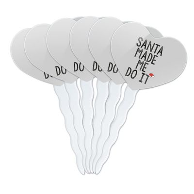 GRAPHICS & MORE Santa Made Me Do It Heart Love Cupcake Picks Toppers Decoration Set of 6