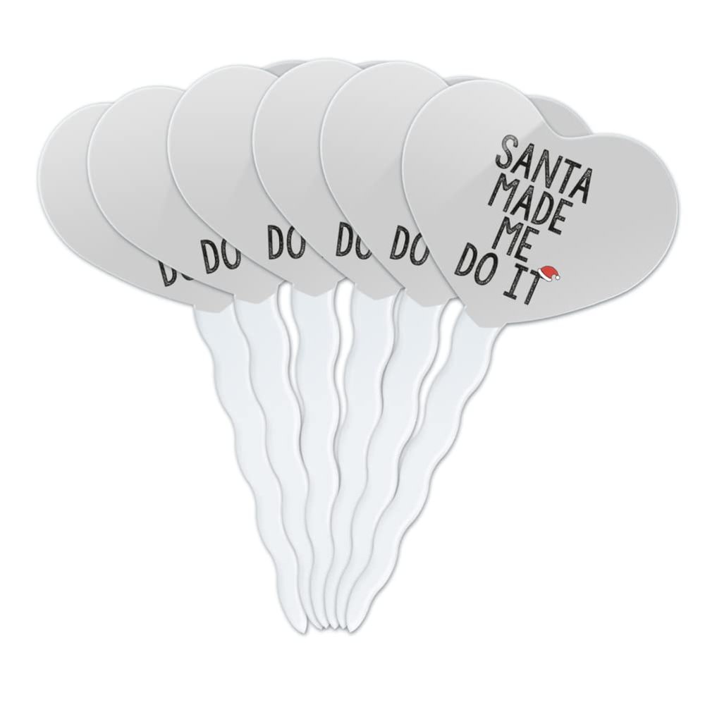 GRAPHICS & MORE Santa Made Me Do It Heart Love Cupcake Picks Toppers Decoration Set of 6