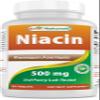 Best Naturals Niacin 500mg 250 Tablets with Flushing - Also Called Vitamin B3 (250 Count (Pack of 1)) view 1