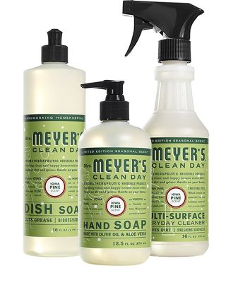Mrs. MEYER'S Kitchen Set, Dish Soap, Hand Soap, and Multi-Surface Cleaner, 3 CT (Iowa Pine)