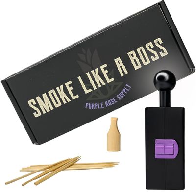 Purple Rose Supply - 3.5-7g Small Cannagar Mold Cigar Roller Packer Thai Stick Press Kit - 3 Hour Burn Time - Upgraded Rolling Machine - Use with Favorite Wraps - Travel Friendly - Great Gift