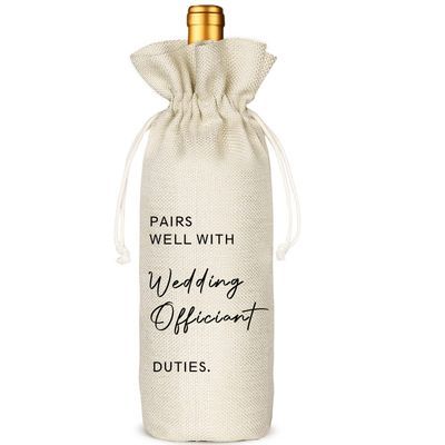 Socive Wedding Officiant Gift, Pairs Well with Wedding Officiant Wine Bag, Gifts for Pastor, Proposal Gift for Host, Drawstring Wine Bags