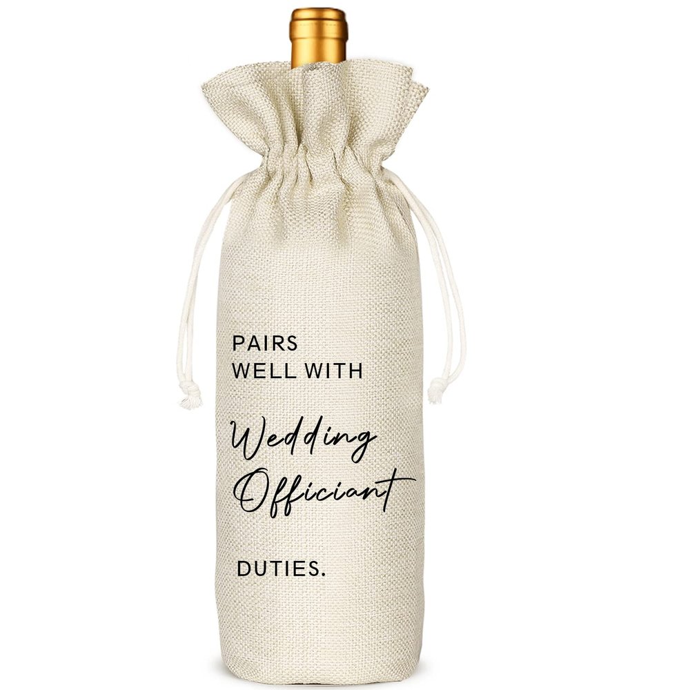 Socive Wedding Officiant Gift, Pairs Well with Wedding Officiant Wine Bag, Gifts for Pastor, Proposal Gift for Host, Drawstring Wine Bags