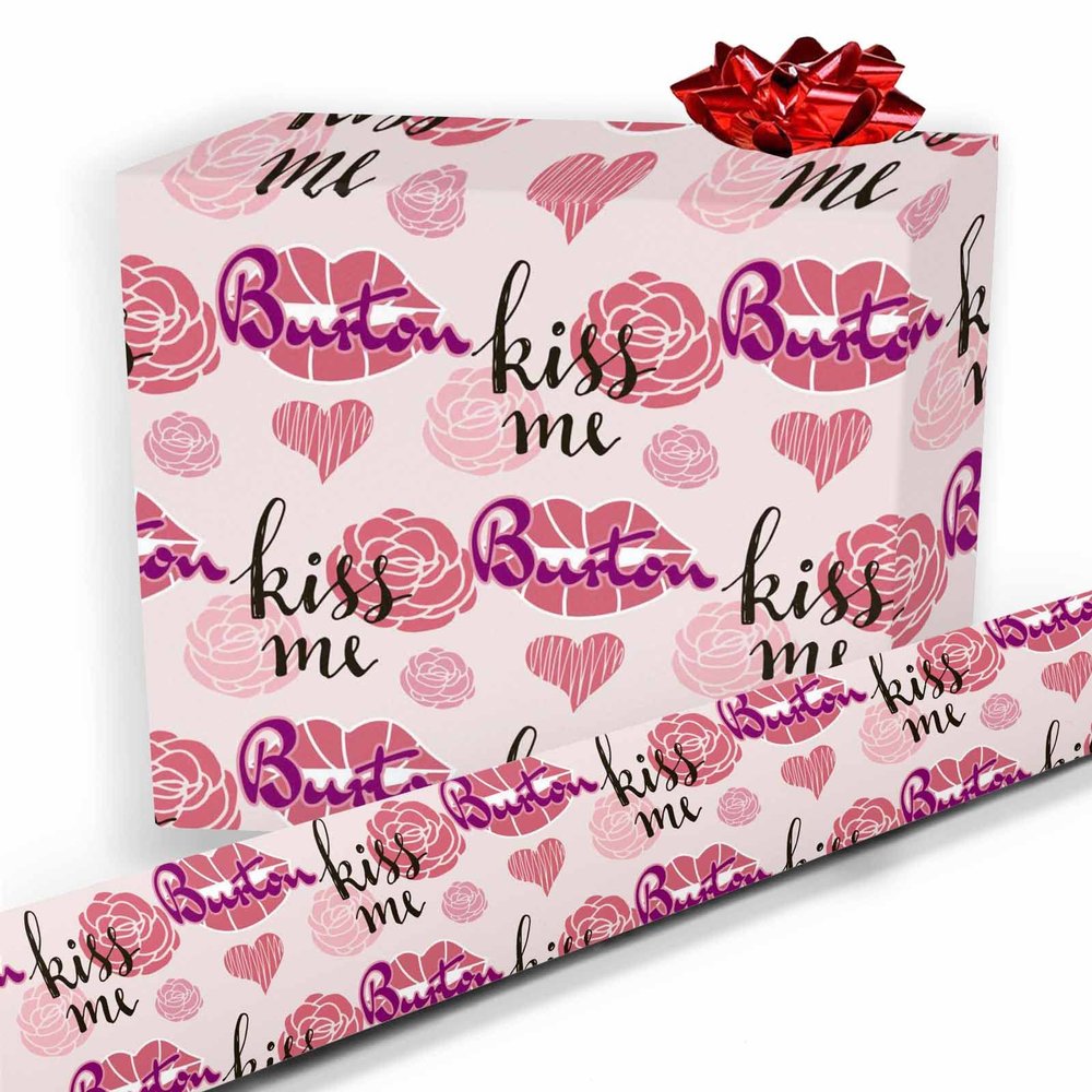 Custom Name on Gift Wrapping Paper Personalized Gift Wrap Wrapping Paper Roll with Text Custom Wrap Gift Unisex Adult Men Women Kids Baby for Birthday Anniversary Valentine Mother Father Christmas Day