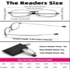 Autojouls Folding Reading Glasses, Key Chain Bag Readers Compact Easy Carry Readers Glasses (2-Pack, Black Gunmetal 2.25 x) view 4