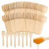 WYOMER 300 Pcs 3.75" Disposable Mini Wooden Tasting Spoons - Bulk Small Wood Spoons for Ice Cream Sampling, Honey, Desserts, Charcuterie Board & Tasting Events view 1